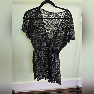 Apt. 9 Black Lace Swim Coverup